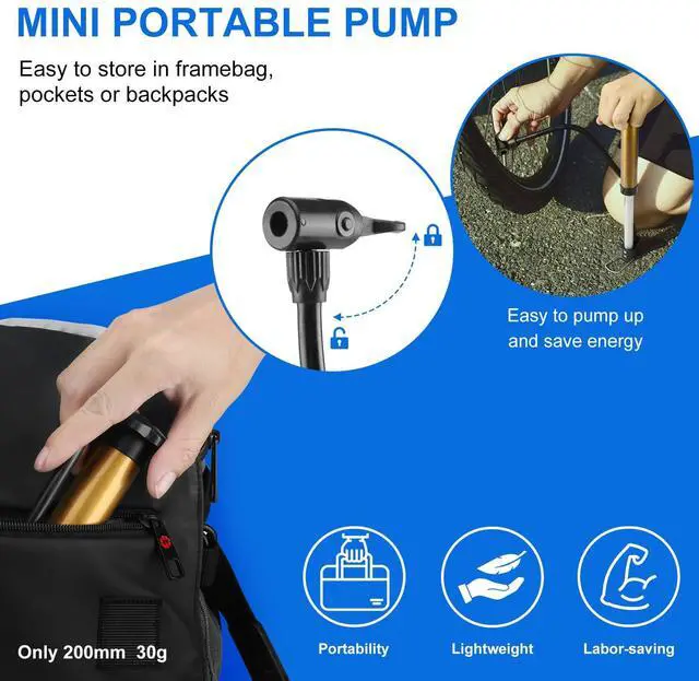 Alt view image 7 of 7 - 8 Pack Bicycle Accessories, Bike Light Set USB Rechargeable, 1 Bike Water Bottle Holder, Bicycle Bag and 1 Bike Aluminum Bicycle Bell,Pump