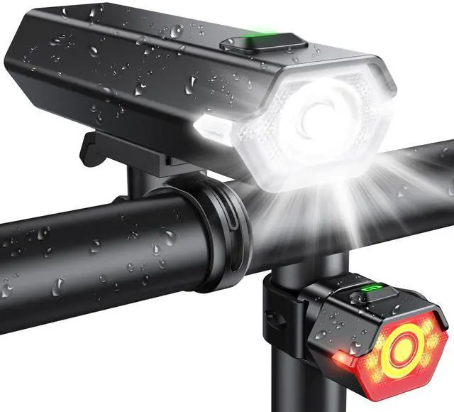 Main image of 1000 Lumen Super Bright Bike Lights with Side Light, 4+6 Modes Rechargeable Bicycle Lights Front & Rear, IP65 Waterproof Bike Headlight for Day/Night Riding Safety, Scooter Accessories