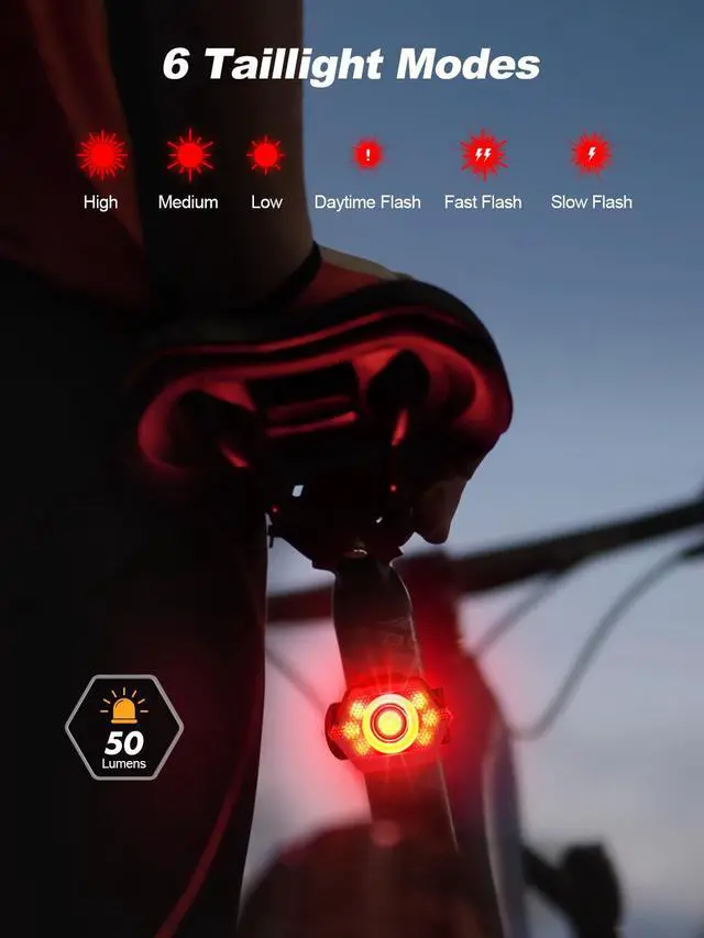 Alt view image 4 of 7 - 1000 Lumen Super Bright Bike Lights with Side Light, 4+6 Modes Rechargeable Bicycle Lights Front & Rear, IP65 Waterproof Bike Headlight for Day/Night Riding Safety, Scooter Accessories