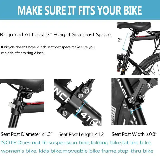 Alt view image 3 of 7 - Rear Bike Rack,Solid Bearings Bike Cargo Rack w/Fender & Large Size Reflective,Quick Release Mountain Road Bicycle Rear Racks,Universal Bike Luggage Touring Carrier Rack