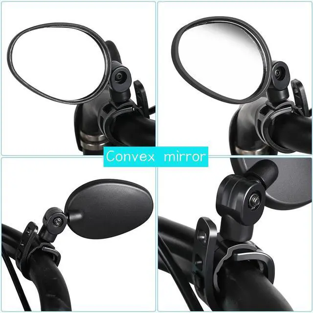 Alt view image 4 of 6 - 2 Pcs Bike Mirror 360 Degree Adjustable Safe Rotatable Handlebar Mirror Bicycle Accessories Shockproof Acrylic Convex for Mountain Road Bike