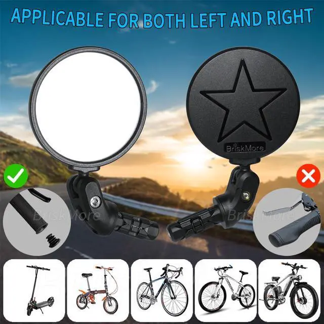 Alt view image 2 of 7 - Black Convex Rearview Mirrors, 2PCS Adjustable Handlebar Bicycle Mirrors for Road, Mountain, Scooter Bikes