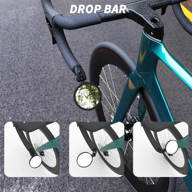 Alt view image 6 of 7 - Black Convex Rearview Mirrors, 2PCS Adjustable Handlebar Bicycle Mirrors for Road, Mountain, Scooter Bikes