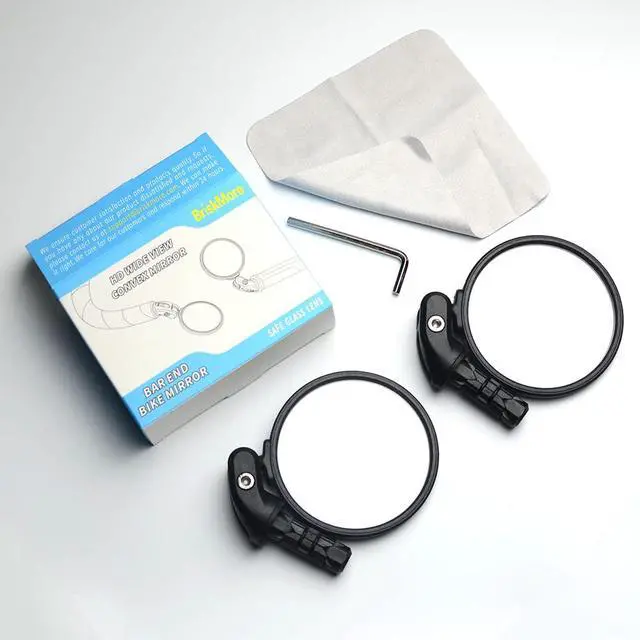 Alt view image 7 of 7 - Black Convex Rearview Mirrors, 2PCS Adjustable Handlebar Bicycle Mirrors for Road, Mountain, Scooter Bikes