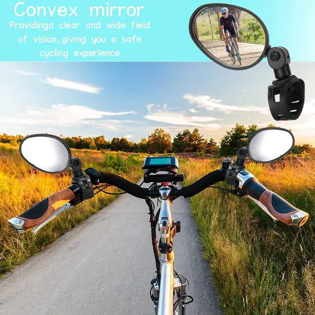 Alt view image 6 of 7 - 4 Pcs Bike Mirror 360 Degree Adjustable Safe Rotatable Handlebar Mirror Bicycle Accessories Shockproof Acrylic Convex for Mountain Road Bike