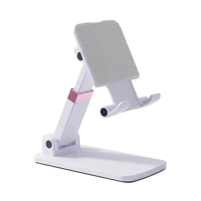 Alt view image 7 of 7 - Phone Stand for Desk, Cell Phone Holder Adjustable Office Cellphone Stand for Desk Adjustable Tablet Stands Compact Design for iPhone iPad Android Devices Under 12", White