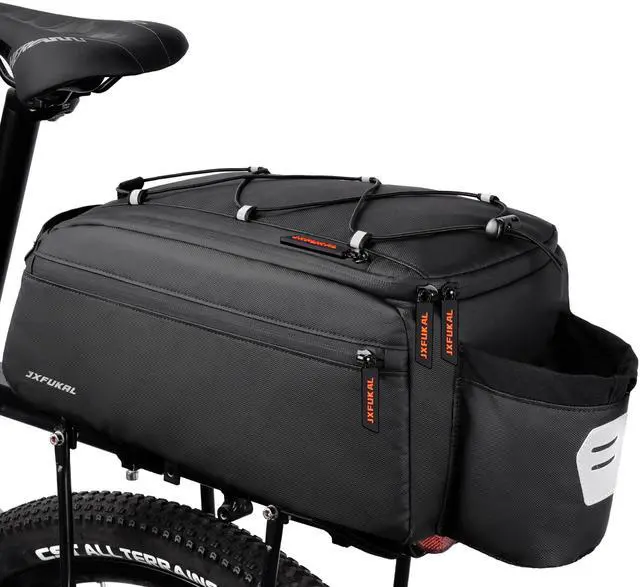 Main image of Bike Bags for Bicycle Rear rack, 13L Supportive Bike Rack Bag Built-in Rigid side & Base Panel, Waterproof Reflective Ebike Trunk Pannier Saddle Seat Bag Carrier for Commuter Travel Outdoor