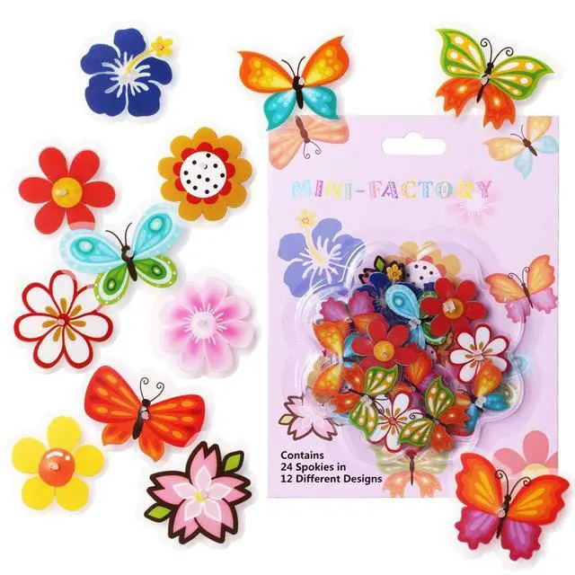Alt view image 5 of 7 - Bike Wheel Spoke Decorations 24 Clip-On Flower & Butterfly Accessories Fun Bicycle Spoke Decorations for Kids, Girls, Toddlers Easy Snap-On, Colorful Bike Gifts