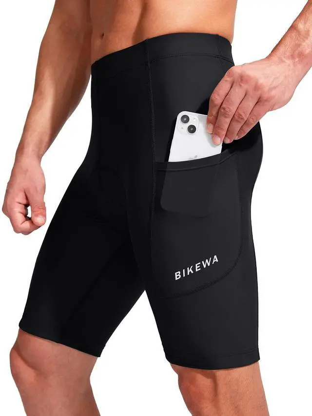 Alt view image 2 of 6 - Bike Shorts for Men 3D Padded Bicycle Cycling Underwear Road Biking Biker Mountain Riding Cycle UPF 50+ Shorts Zipper Pockets?Black Large