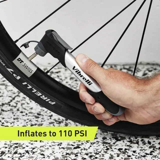 Alt view image 6 of 7 - Mini Bike Pump - Presta & Schrader Bicycle Pump - 120 PSI Tire Pump for Road & MTB - No Valve Changing Needed