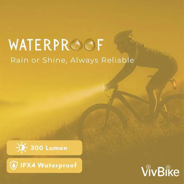 Alt view image 3 of 7 - VivBike Rechargeable Bicycle Lights Set for Daily Use, LED Front Light and Rear Light, USB Mini Rechargeable, IPX4 Waterproof, Easy Mount | A Brand