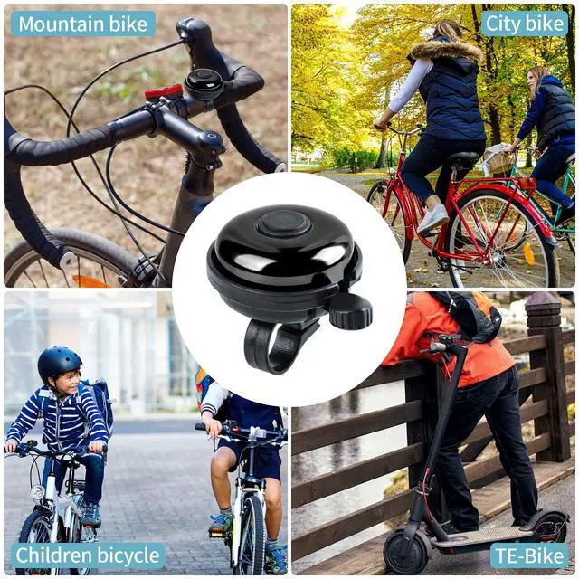 Alt view image 2 of 7 - Classic Bike Bell, Aluminum Bicycle Bell, Loud Crisp Clear Sound Bicycle Bike Bell for Adults Kids(Black-Right Hand Use)