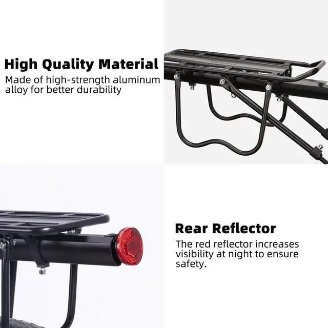 Alt view image 4 of 7 - Rear Bike Rack Quick Release Bike Cargo Rack Luggage Bike Rack Rear Mountain Bike Rack