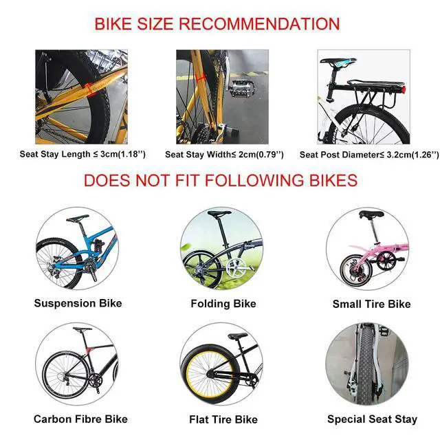 Alt view image 6 of 7 - Rear Bike Rack Quick Release Bike Cargo Rack Luggage Bike Rack Rear Mountain Bike Rack