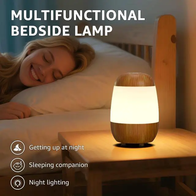 Alt view image 6 of 7 - 2 Pack Rechargeable Night Light Lamp 3 Color Touch Dimmable LED Portable Table Lamp Battery Operated, USB Changing, Small Cordless Lamp for Bedside Bedroom Travel