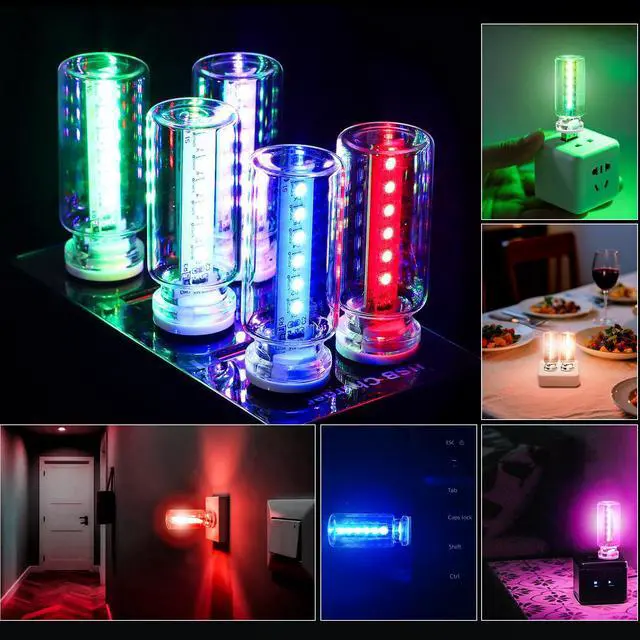 Alt view image 6 of 7 - 2PCS 13 in 1 USB Car Light, Plug in USB Interior Car Lights, Touch Control Mini Glass Bottle Night Lamp with 13 Modes & 7 Colors, Mini LED Bulb Night Light Ambient Lighting for Auto Bedroom Decoration