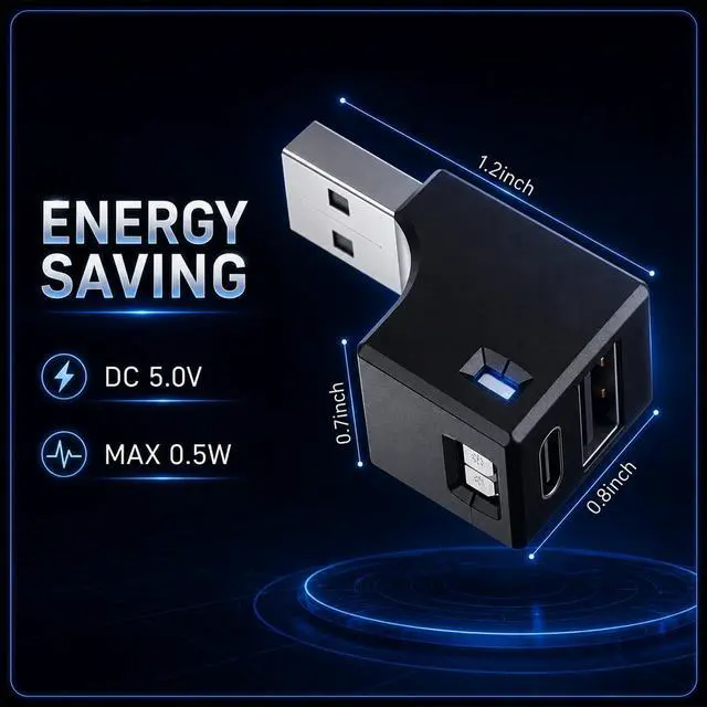 Alt view image 5 of 6 - 2 Pcs Car USB LED Lights with Dual Charging Ports Type-A and Type-C Mini Type A Interior Atmosphere Light 5V/2A Smart USB Light, Button Control Night Lamp for Car Suv Truck Laptop Office Decor