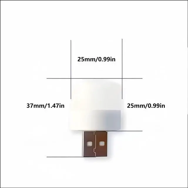 Alt view image 3 of 3 - 5 Pcs USB Mini Portable LED Night Lamps, Round Soft Warm Eye-Care Plug-in Light, Energy Saving Lamp for Dorm Bedside Use