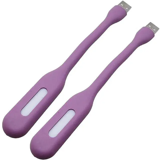Main image of Mini USB Light, Portable Book Reading Lamp with 6 LEDs Protect Eyesight, USB Powered for Power Bank Computer Laptop Flexible Bendable Night Light-2 Pack (Purple)