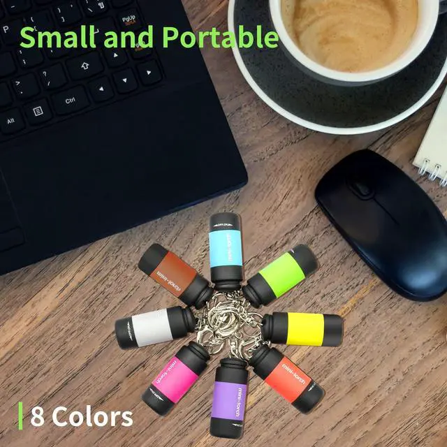Alt view image 3 of 7 - Mini Keychain Flashlight, Travel Flashlight USB Torch Rechargeable Colorful LED Flashlight High-Powered Pocket Keychain Flashlights, Gift for Kids, 8 Pack
