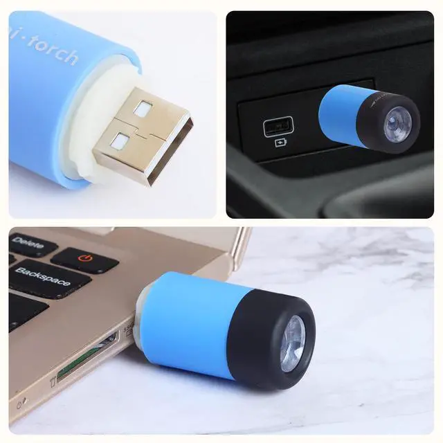 Alt view image 2 of 7 - Mini Keychain Flashlight, Travel Flashlight USB Torch Rechargeable Colorful LED Flashlight High-Powered Pocket Keychain Flashlights, Gift for Kids, 8 Pack