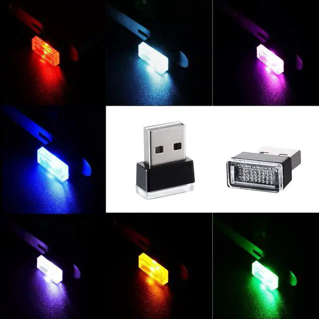 Alt view image 2 of 7 - 7 Pieces Mini USB LED Light Car Interior Lights USB LED Atmosphere Lamp Light Plug-in 5V Universal USB Light Interior Ambient Lighting Kit for Cars Laptops Night Led Lights Decoration (7 Colors)