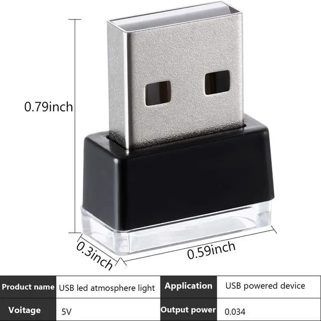Alt view image 3 of 7 - 7 Pieces Mini USB LED Light Car Interior Lights USB LED Atmosphere Lamp Light Plug-in 5V Universal USB Light Interior Ambient Lighting Kit for Cars Laptops Night Led Lights Decoration (7 Colors)