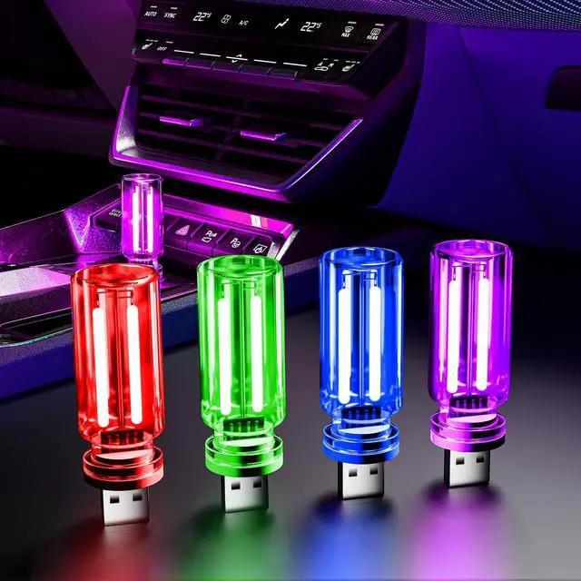 Main image of 4 PCS USB Night Light Bulb,Touch Dimmable Retro Car Interior Ambient Light