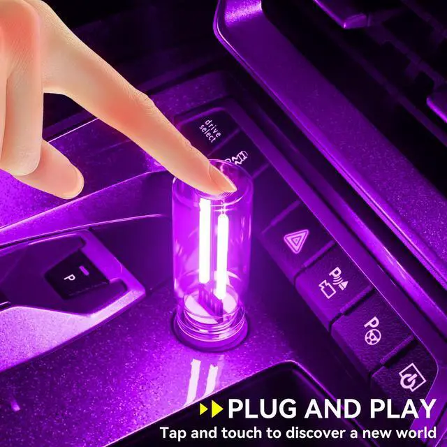Alt view image 2 of 7 - 4 PCS USB Night Light Bulb,Touch Dimmable Retro Car Interior Ambient Light