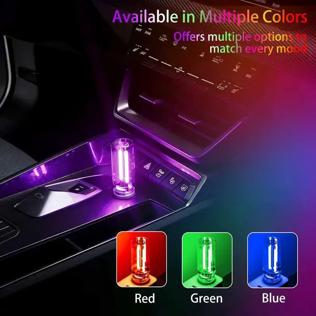 Alt view image 7 of 7 - 4 PCS USB Night Light Bulb,Touch Dimmable Retro Car Interior Ambient Light