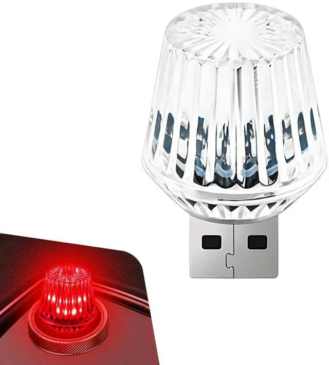Main image of USB LED Car Interior Light, Mini USB Car Ambient Light, Plug-and-Play Decorative Night Light, Universal for Most Cars, Trucks, SUVs (Red)