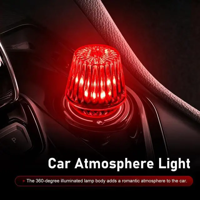 Alt view image 3 of 7 - USB LED Car Interior Light, Mini USB Car Ambient Light, Plug-and-Play Decorative Night Light, Universal for Most Cars, Trucks, SUVs (Red)