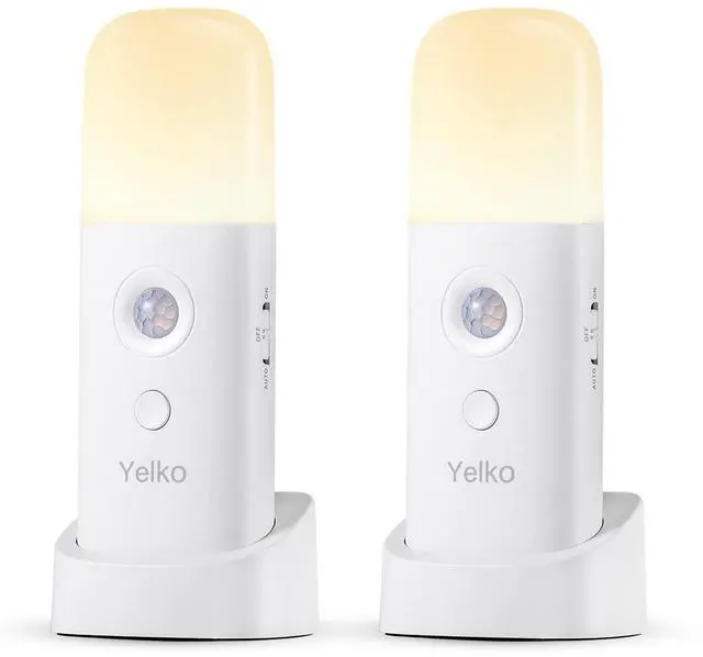 Main image of Motion Sensor Night Light, 2000mAh Rechargeable Night Lights Battery Powered, Portableimmable Nightlights with 5 Brightness Levels for Kids,Adults (Warm White 2Pack)