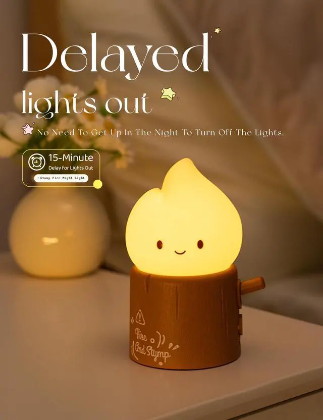 Alt view image 5 of 7 - Candles Lamp, Cute Night Light,Torch Stump Light, LED Tea Lights Candles Rechargeable Night Light,Suitable for Kids lamp Bedroom,Outdoor,Camp, Gift, Christmas,Halloween