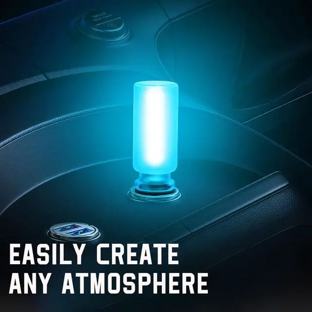Alt view image 5 of 6 - Car USB Light, Plug-in Retro LED Filament Lamp Touch Dimmable Car Ambient Lighting, Portable Mini Glass Bottle LED Bulb Night Lights for Vehicle Interior, Bedroom, Hallway (Matte)
