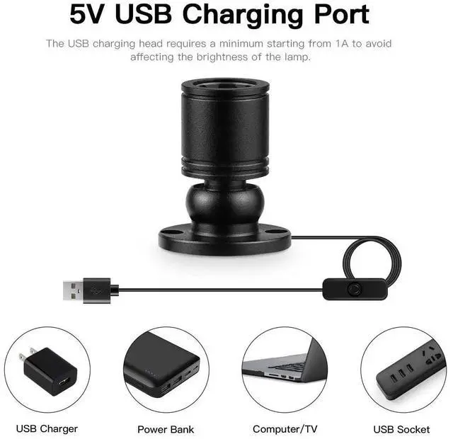Alt view image 3 of 7 - USB Powered Mini Spotlights for Displays 2-Pack 5V Small LED Spot Lights Indoor, 7 Color Options, Compact USB Spotlight for Display Cases, Shelves, Cabinets, and Artwork (2PACK White Light)
