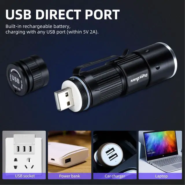 Alt view image 4 of 6 - Redlight Flashlight Rechargeable USB, LED Mini Red Light Flashlights Focus Adjustable, Flash Light Portable with Pocket Clip for Fishing, Beekeeping, Hunting, Night Astrophotography