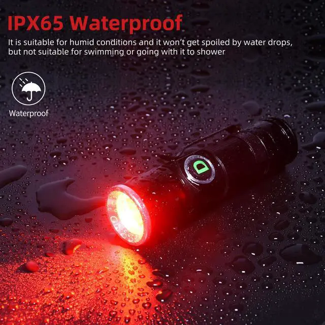 Alt view image 6 of 6 - Redlight Flashlight Rechargeable USB, LED Mini Red Light Flashlights Focus Adjustable, Flash Light Portable with Pocket Clip for Fishing, Beekeeping, Hunting, Night Astrophotography