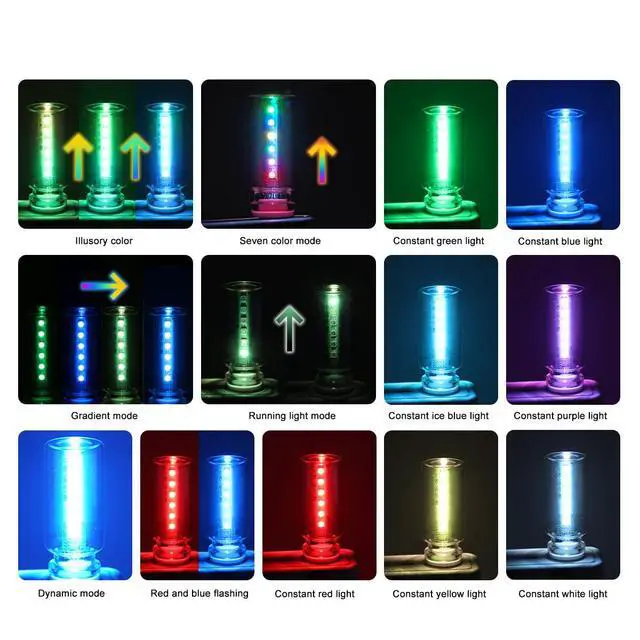 Alt view image 4 of 6 - 2PCS 7 Colors Car USB Lights,Mini Car USB Night Light Touch Dimmable Led Filament Lamp,Portable Glass Bottle USB Light Bulb for Vehicle,Bedroom,Hallway, Camping,Plug and Play