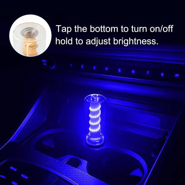 Alt view image 2 of 7 - 2PCS Retro USB Car Lights, Touch Dimmable Car Atmosphere Lamp, Mini Glass Bottle LED Night Light Bulb, Plug-in USB Light for Car Interior, Bedroom, Camping, Hallway Decoration (Blue)
