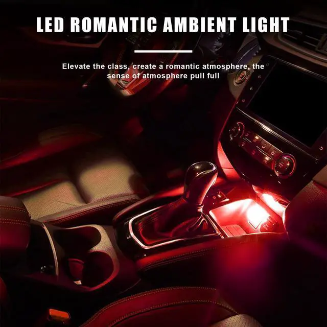 Alt view image 5 of 6 - 4 PCS USB LED Car Interior Atmosphere Lights, Plug-in USB Automotive Interface Charging Night Lamps, Mini Vehicle Interior LED Atmosphere Light for Car, Bedroom, Hallway (Red)