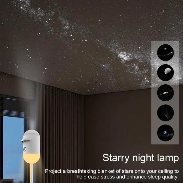 Alt view image 4 of 7 - 2-in-1 Mini Galaxy Star Projector | Galaxy Projector Night Light for Bedroom | USB Starry Sky Light Projectors | Led Lamp for Ceiling Wall Room Decor | Proyector de Galaxias para Habitación