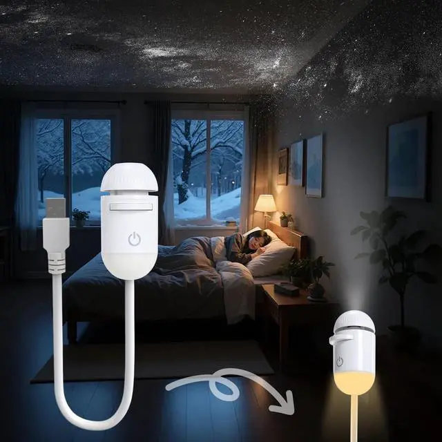 Alt view image 7 of 7 - 2-in-1 Mini Galaxy Star Projector | Galaxy Projector Night Light for Bedroom | USB Starry Sky Light Projectors | Led Lamp for Ceiling Wall Room Decor | Proyector de Galaxias para Habitación