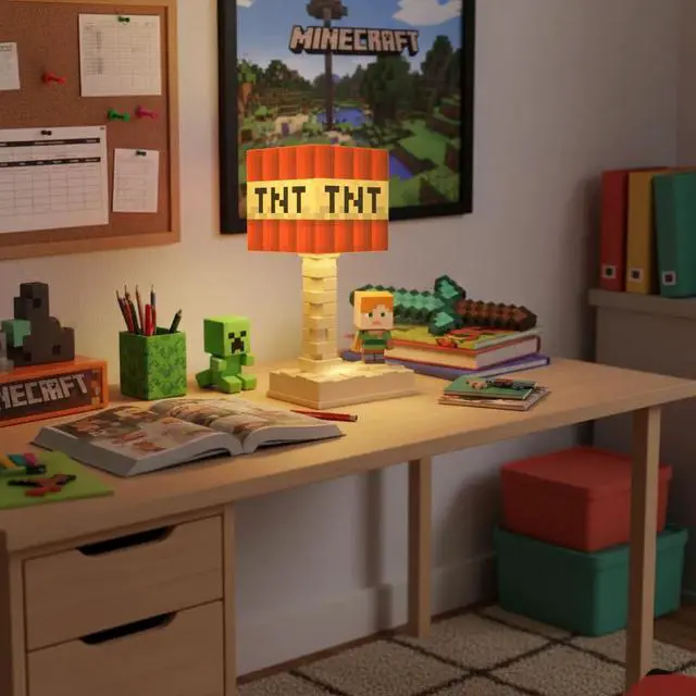 Alt view image 5 of 5 - Pixel LED Night Light, 5-Color Adjustable, Pixel Game Desktop Ambient Light, Touch Control Bedside Atmosphere Light, USB Powered, Perfect Bedroom Decoration and Gift for Gamers. (Creeper)