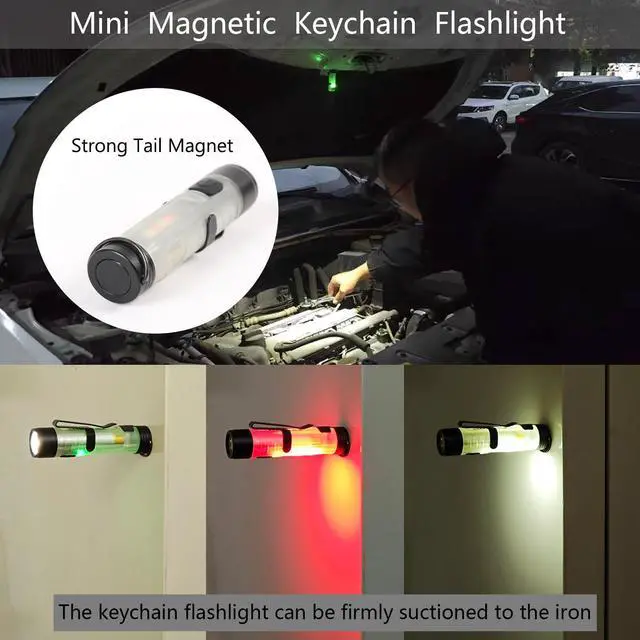 Alt view image 2 of 7 - MINI EDC Rechargeable Keychain Flashlight, 300 Lumens USB C Rechargeable Keychain Flash Light, Compact Portable Mini Tiny LED Keyring Lights with Pocket Clip Everyday Carry, Emergencies