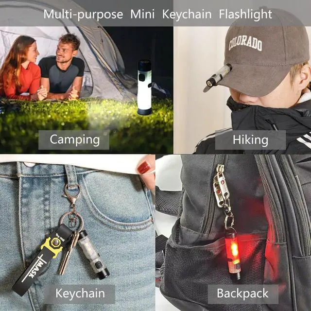 Alt view image 3 of 7 - MINI EDC Rechargeable Keychain Flashlight, 300 Lumens USB C Rechargeable Keychain Flash Light, Compact Portable Mini Tiny LED Keyring Lights with Pocket Clip Everyday Carry, Emergencies