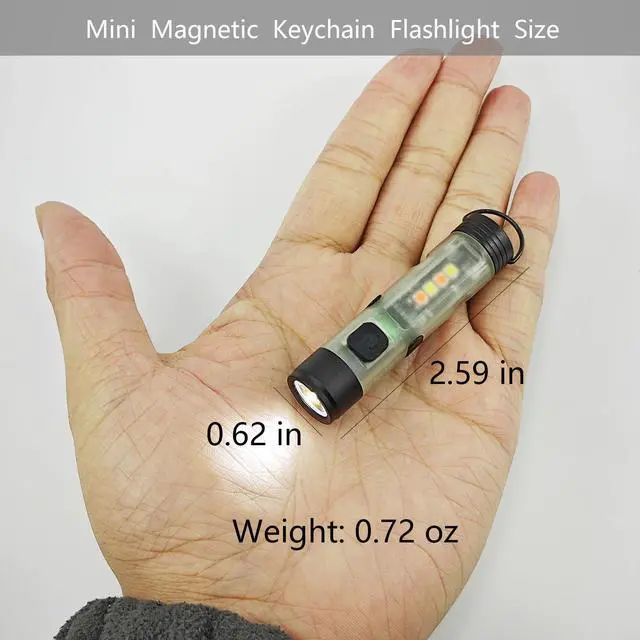 Alt view image 5 of 7 - MINI EDC Rechargeable Keychain Flashlight, 300 Lumens USB C Rechargeable Keychain Flash Light, Compact Portable Mini Tiny LED Keyring Lights with Pocket Clip Everyday Carry, Emergencies
