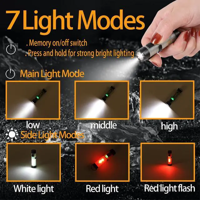 Alt view image 6 of 7 - MINI EDC Rechargeable Keychain Flashlight, 300 Lumens USB C Rechargeable Keychain Flash Light, Compact Portable Mini Tiny LED Keyring Lights with Pocket Clip Everyday Carry, Emergencies