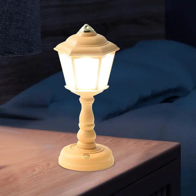 Alt view image 6 of 7 - Mini Vintage LED Desk Lamp - Dimmable Table Reading Light with USB Charging Port, Sensitive Control, Eye-Caring Office Lighting - Beautiful Decorative (Yellow)