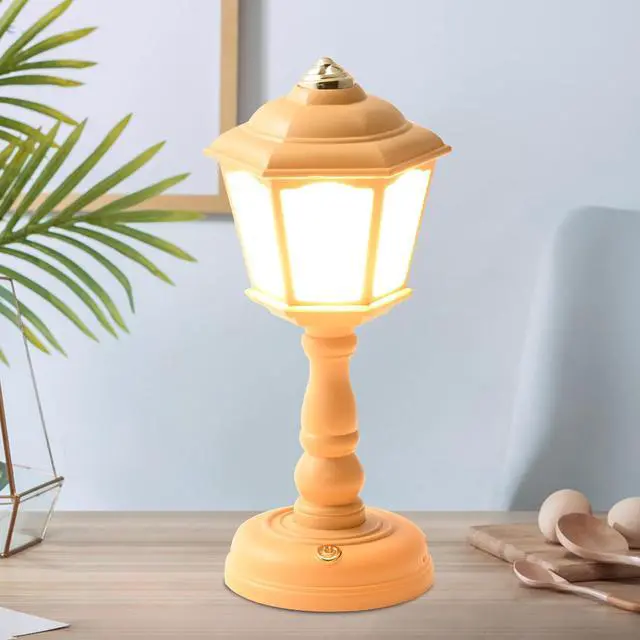 Alt view image 7 of 7 - Mini Vintage LED Desk Lamp - Dimmable Table Reading Light with USB Charging Port, Sensitive Control, Eye-Caring Office Lighting - Beautiful Decorative (Yellow)